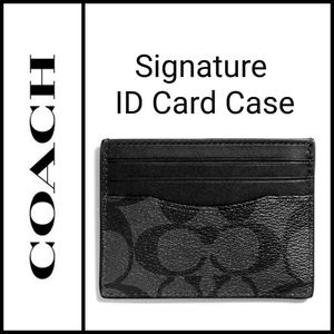 🆕️ 💯 Authentic Coach Black ID Card Case F58110